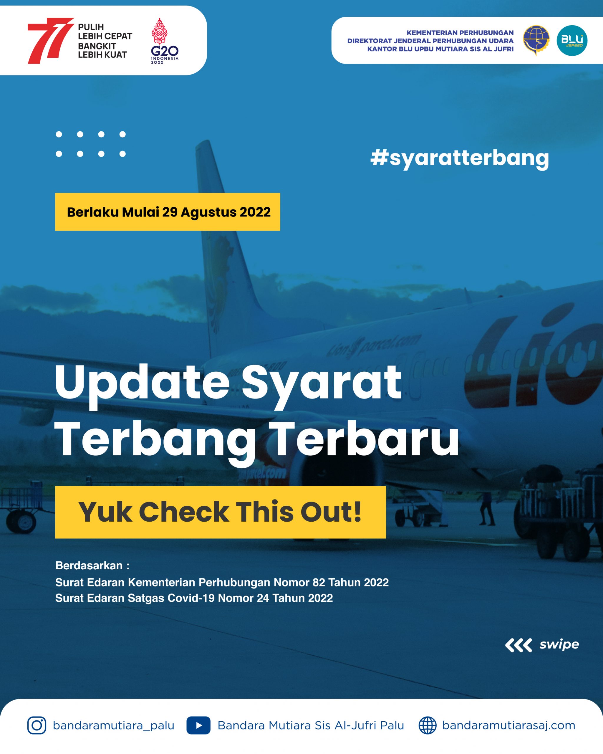 Read more about the article Syarat Terbang – SE 82 Tahun 2022